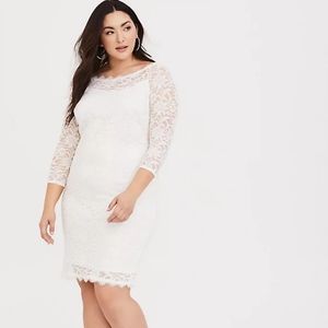 Plus Size Ivory Off Shoulder Bodycon Dress Torrid
